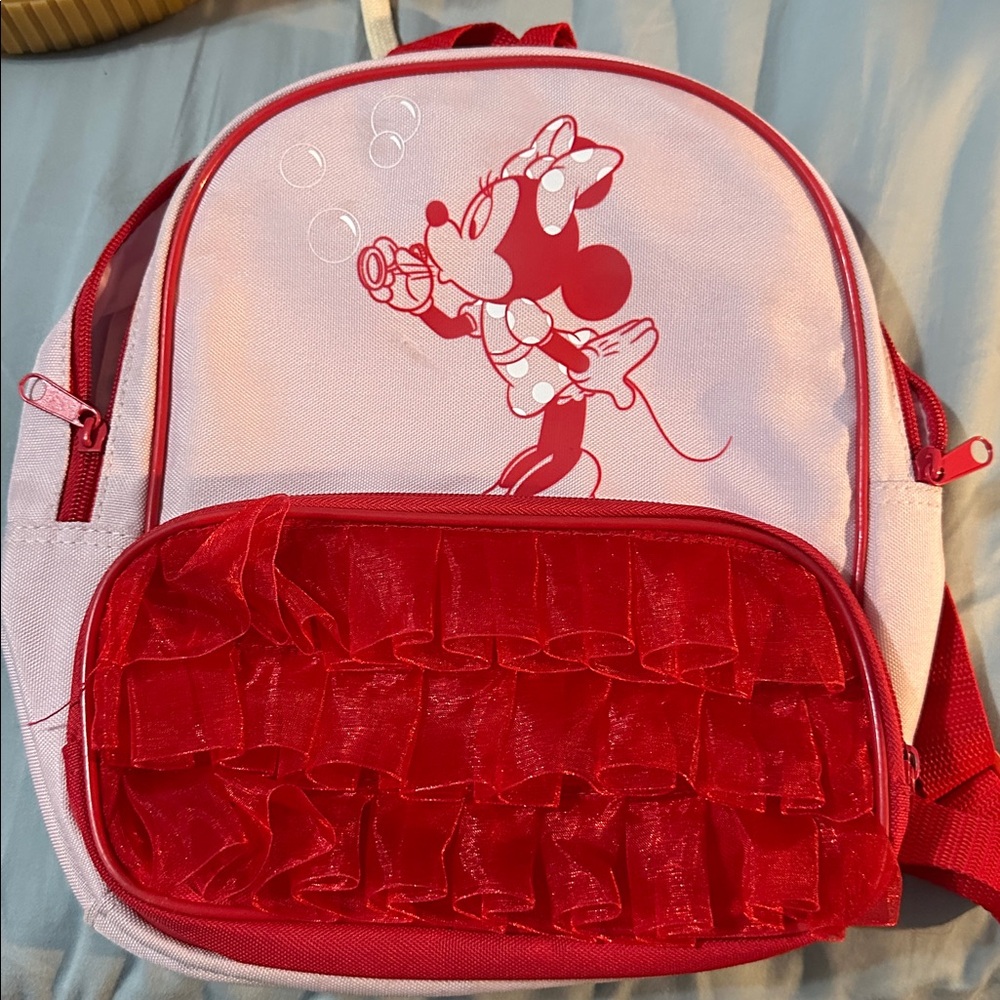 Disney Minnie Mouse Kids Backpack - Pink and Red